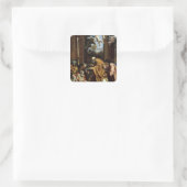 Das letzte Opfer von St. Jerome, 1614 Quadratischer Aufkleber (Tasche)