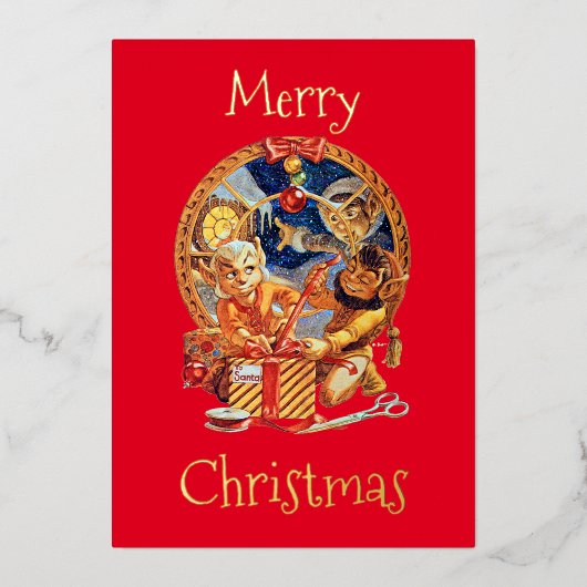 Das letzte Paket Folien Feiertagskarte (Vorderseite)