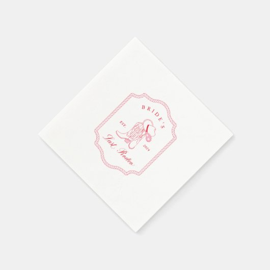 Das letzte Rodeo der Braut Serviette (Ecke)