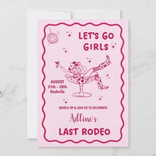Das letzte Rodeo-Nashville-Bachelorette-Wochenende Einladung (Vorderseite)