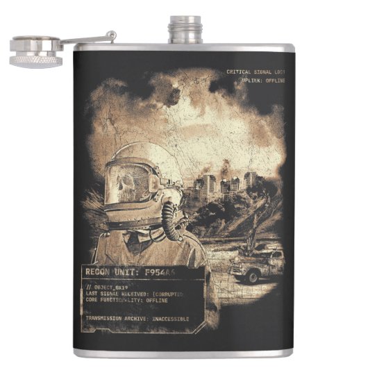 Das letzte Signal - Techno-Dystopian Streetwear Flachmann (Geöffnet)