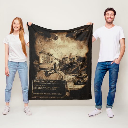 Das letzte Signal - Techno-Dystopian Streetwear Fleecedecke (Beispiel)