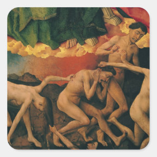 Das letzte Urteil, Detail des Eingangs Quadratischer Aufkleber