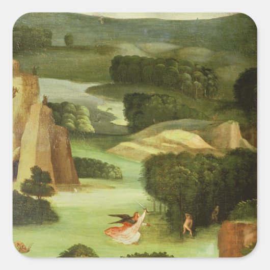 Das letzte Urteil : Innere des Links Flügels Quadratischer Aufkleber (Vorderseite)