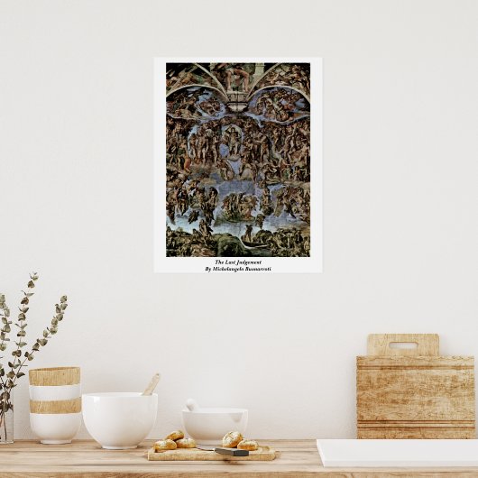 Das letzte Urteil von Michelangelo Buonarroti Poster (Küche)
