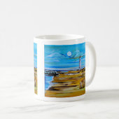 Das Leuchtturm am Strand Gemälde / Alfred Fox  Kaffeetasse (VorderseiteRechts)