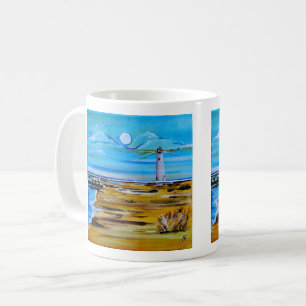 Das Leuchtturm am Strand Gemälde / Alfred Fox  Kaffeetasse
