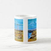 Das Leuchtturm am Strand Gemälde / Alfred Fox  Kaffeetasse (Mittel)