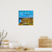 Das Leuchtturm am Strand Gemälde von Alfred Fox Poster (Küche)