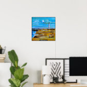 Das Leuchtturm am Strand Gemälde von Alfred Fox Poster (Heimbüro)