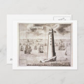 Das Leuchtturm Eddystone, mit Gravur von Hendrick Postkarte (Vorne/Hinten)