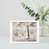 Das Leuchtturm Eddystone, mit Gravur von Hendrick  Postkarte (Stehend Vorderseite)