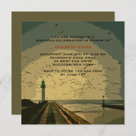 Das Leuchtturm Einladung (Vorne/Hinten)