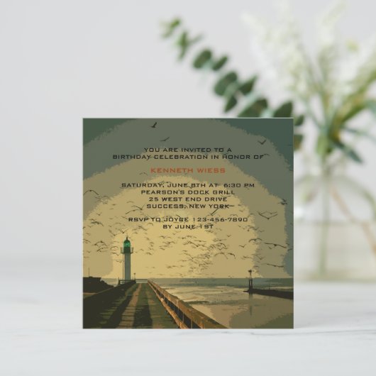 Das Leuchtturm Einladung (Stehend Vorderseite)