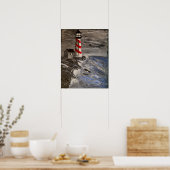 Das Leuchtturm mit den roten Streifen Poster (Küche)
