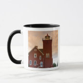 Das Leuchtturm mit zwei Häfen und Blick auf die Bu Tasse (Links)