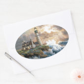 Das Leuchtturm Ovaler Aufkleber (Umschlag)