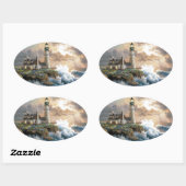 Das Leuchtturm Ovaler Aufkleber (Blatt)