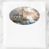 Das Leuchtturm Ovaler Aufkleber (Tasche)