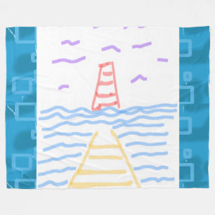 Das Leuchtturm und das Pier Fleece Blanket