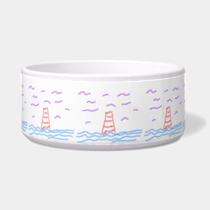 Das Leuchtturm und die Pier Keramik Pet Bowl Napf