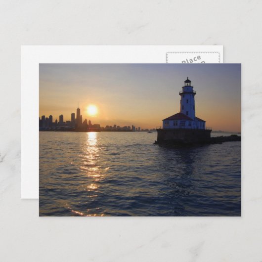 Das Leuchtturm von Chicago Postkarte (Vorne/Hinten)