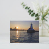 Das Leuchtturm von Chicago Postkarte (Stehend Vorderseite)