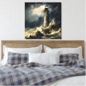 Das Leuchtturm von Storm Fine Art Leinwanddruck (Insitu (Schlafzimmer))