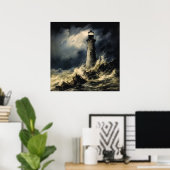 Das Leuchtturm von Storm Fine Art Poster (Heimbüro)