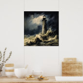 Das Leuchtturm von Storm Fine Art Poster (Küche)
