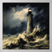 Das Leuchtturm von Storm Fine Art Poster (Vorne)