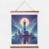 Das Leuchtturm Wandteppich Mit Holzrahmen (Vorderseite)