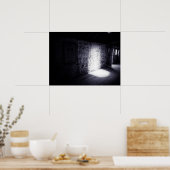 Das Licht auf der alten Steinwand Poster (Küche)