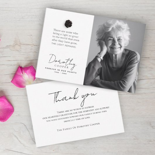 Das Licht bleibt | Benutzerdefiniertes Foto für di Dankeskarte