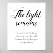 Das Licht bleibt die moderne Gedenkhochzeit Poster (Vorne)