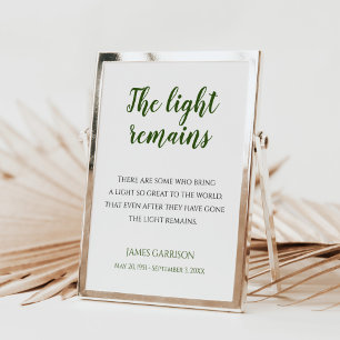 Das Licht bleibt Zitat Trauerfeier Poster