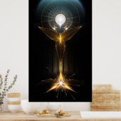 Das Licht der Hoffnung auf Goldene Flügel Fraktal Poster (Küche)