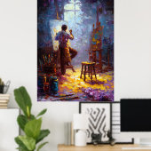 Das Licht der Künstlerin - Studio Moment in Expres Poster (Heimbüro)