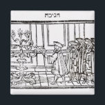 Das Licht der Menorah Magnet<br><div class="desc">Die Beleuchtung der Menorah (Holzschnitt) der jüdischen Schule in einer privaten Sammlung.</div>