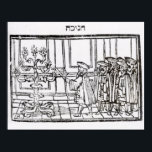 Das Licht der Menorah Poster<br><div class="desc">Die Beleuchtung der Menorah (Holzschnitt) der jüdischen Schule in einer privaten Sammlung.</div>