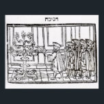 Das Licht der Menorah Poster<br><div class="desc">Die Beleuchtung der Menorah (Holzschnitt) der jüdischen Schule in einer privaten Sammlung.</div>