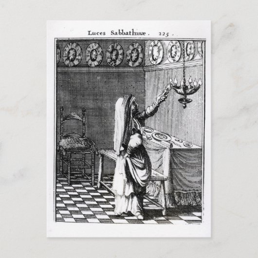 Das Licht der Sabbat Kerzen Postkarte (Vorderseite)