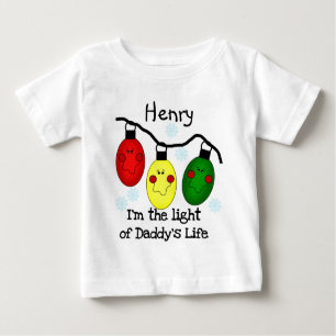 Das Licht des Daddy's Life Daddy - Personalisierte Baby T-shirt