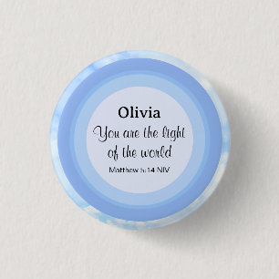Das Licht des Namens des World Baby Blue Bible Ver Button