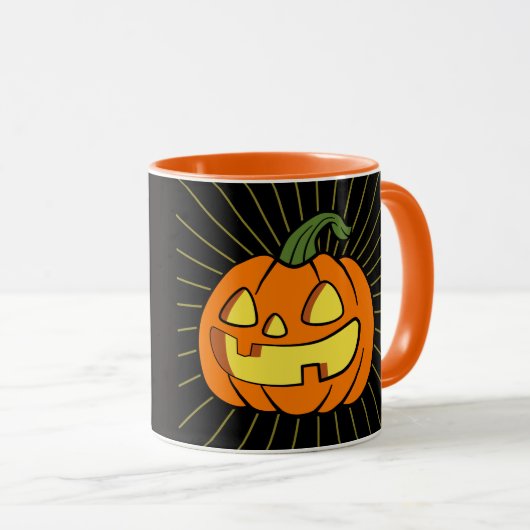 Das Licht strahlt in der Dunkelheit Jack-o-Laterne Tasse (VorderseiteRechts)