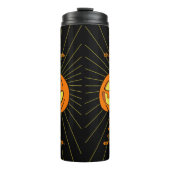 Das Licht strahlt in der Dunkelheit Jack-o-Laterne Thermosbecher (Vorderseite)
