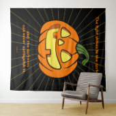 Das Licht strahlt in der Dunkelheit Jack-o-Laterne Wandteppich (Beispiel (Horizontal))