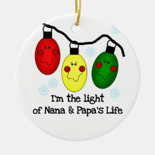 Das Licht von Nana und Papas Leben - maßgeschneide Keramik Ornament