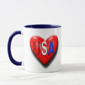Das Liebe-Amerika-Herz Tasse (Links)