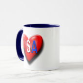 Das Liebe-Amerika-Herz Tasse (Vorderseite Links)